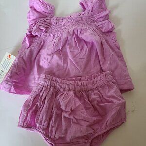 Cat & Jack Baby Girl 2 Piece Set, Purple, 6m-9m